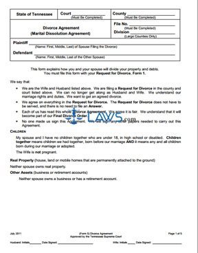 Form 5 Divorce Agreement
