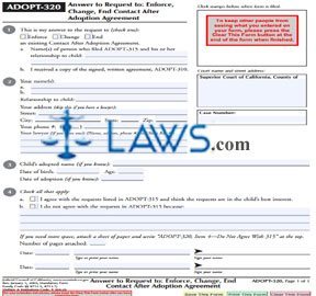Answer to Request to: Enforce, Change, End Contact After Adoption Agreement 