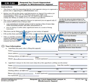 Request for Court-Appointed Lawyer in Misdemeanor Appeal