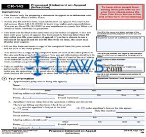 Proposed Statement on Appeal (Infraction)