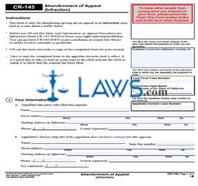 Abandonment of Appeal (Infraction)