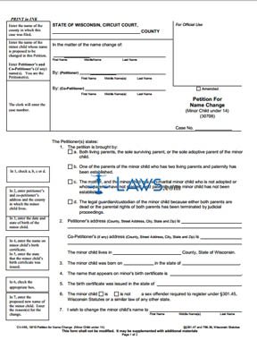Form CV-450 Petition for Name Change(Adult or Minor 14 or Older)