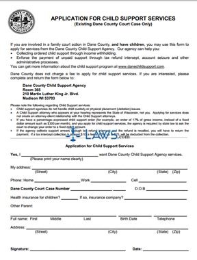 Form Application for Child Support Services