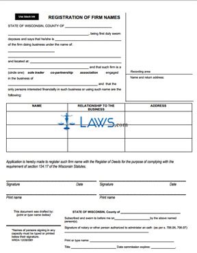 Form Registration of Firm Name (Sole Proprietor) 