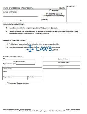 Form GN-3270 Petition to Extend Temporary Guardianship