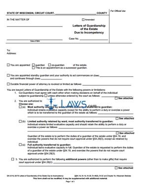 Form GN-3210 Notification to Court of Assumption of Duties by Standby Guardian