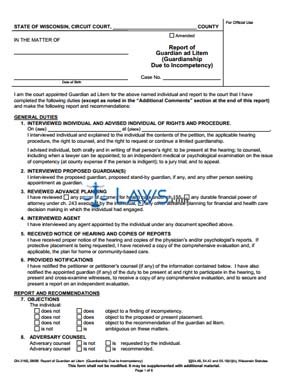 Form GN-3160 Statement of Acts by Proposed Guardian and Consent to Serve as Guardian