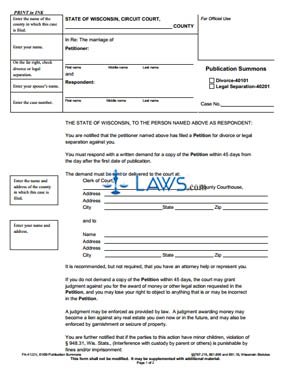 summons form publication fa laws wisconsin print forms