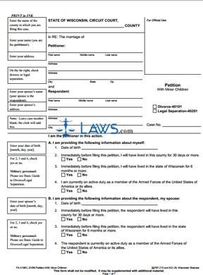 Form FA-4108 Petition With Minor Children