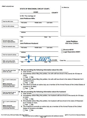 Form FA-4110E Divorce Joint Petition With Minor Children