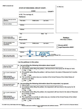 Form FA-4108E Petition With Minor Children