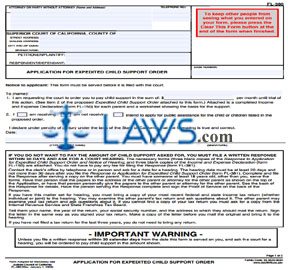 Application for Expedited Child Support Order 