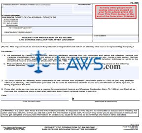 Request for Production of an Income and Expense Declaration After Judgment