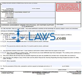 Earnings Assignment Order for Spousal or Partner Support (Family Law)