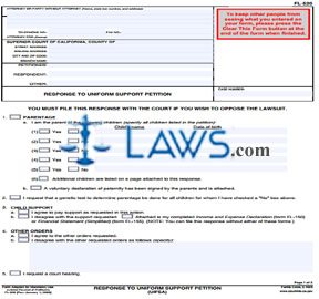 Response to Uniform Support Petition (UIFSA)