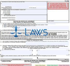 Notice of Entry of Judgment and Proof of Service by Mail (Governmental)