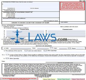Order to Show Cause for Change of Name (Change of Name)