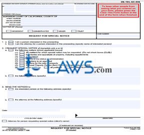 Request for Special Notice [same as GC-035]