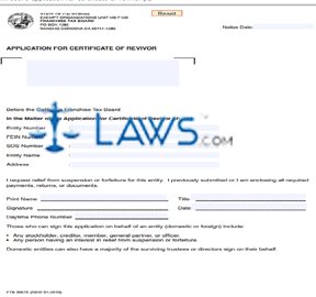 Form 3557E Application for Certificate of Revivor