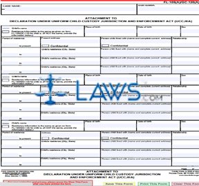 Form FL105A Attachment to Declaration Under UCCJEA