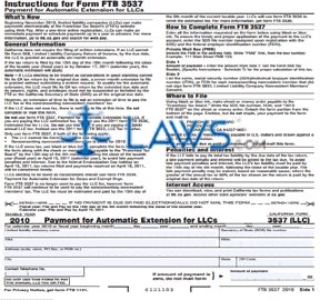 Form 3537 Payment for Automatic Extension for LLCs