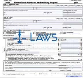 Form 589 Nonresident Reduced Withholding Request 