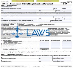Form 587 Nonresident Withholding Allocation Worksheet 
