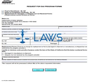 Form DL 101R Request For DUI Program Forms