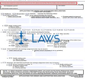 Form FL-310 Application for Order and Supporting Declaration