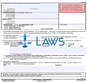 Form FL-120 Response — Marriage