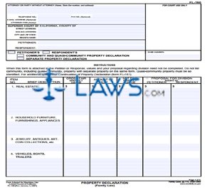 Form FL-160 Property Declaration