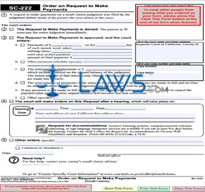 Order on Request to Make Payments (Small Claims)