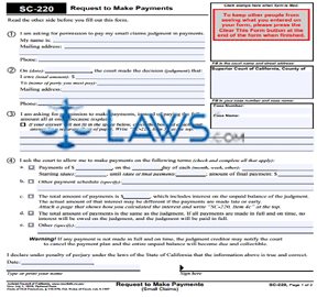 Request to Make Payments (Small Claims)
