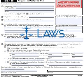 Request to Postpone Trial (Small Claims) (For Information for the Plaintiff, see SC-100-INFO)