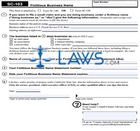 Fictitious Business Name (Small Claims)