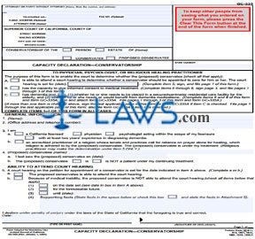 Capacity Declaration - Conservatorship