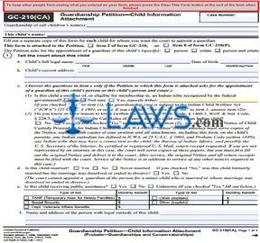 Guardianship Petition-Child Information Attachment (Probate - Guardianships and Conservatorships)