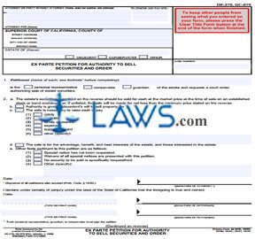 Ex Parte Petition for Authority to Sell Securities and Order [same as DE-270]