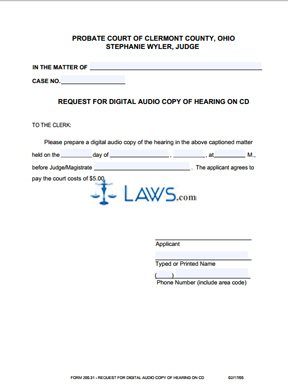 Form 200_31 Request for Digital Audio Copy of Hearing on CD