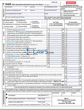 Form IT 1040X Ohio Amended Individual Income Tax Return 