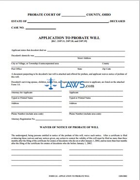 Application to Probate Will