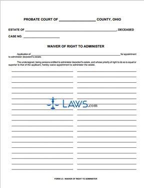 Waiver of Right to Administer