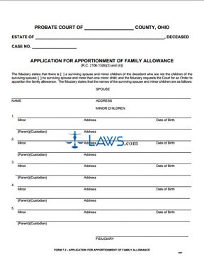 Application for Apportionment of Family Allowance