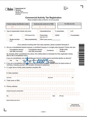 Commercial Activity Tax Registration Form 