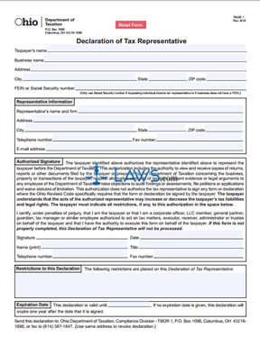 Form Power of Attorney Declaration of Tax Representative 