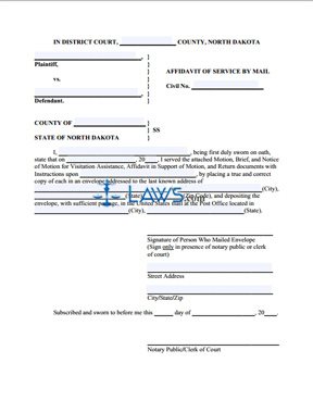 Form Affidavit of Service by Mail