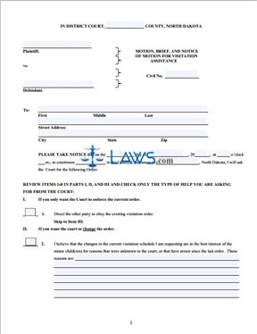 Form Motion, Brief and Notice of Motion for Review and Amendment of Child Support