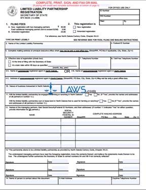 Form SN 50233 Limited Liability Partnership Registration 
