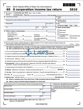 Form 60 S-Corp Income Tax Return 