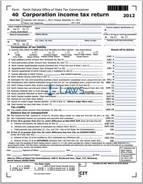 Form 40 Corporation Income Tax Return 